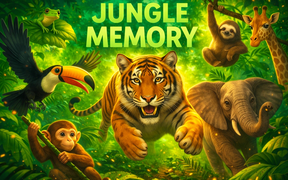Jungle Memory - free online Memory game on Casivu
